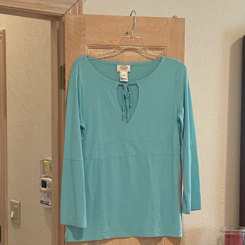 Women's Aqua Long Sleeve Top